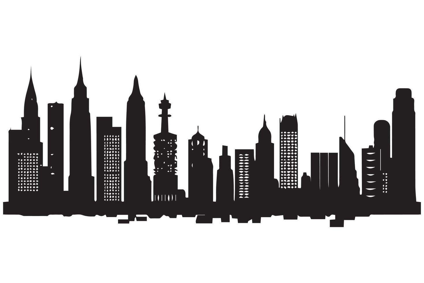 City silhouette, Silhouette of city with black color on white background pro design vector