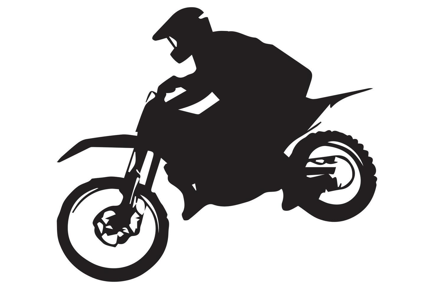 silhouettes of motorcycle jumping free design vector