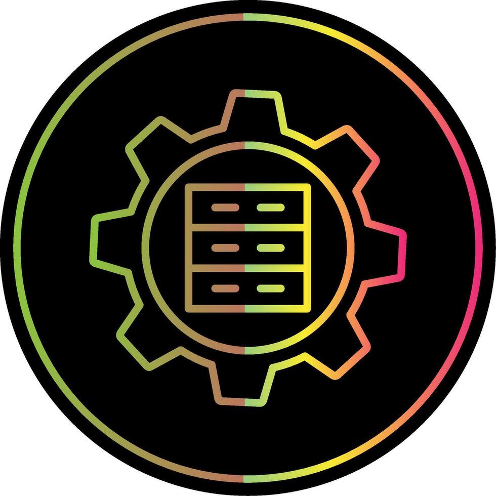 Database Management Line Gradient Due Color Icon Design vector