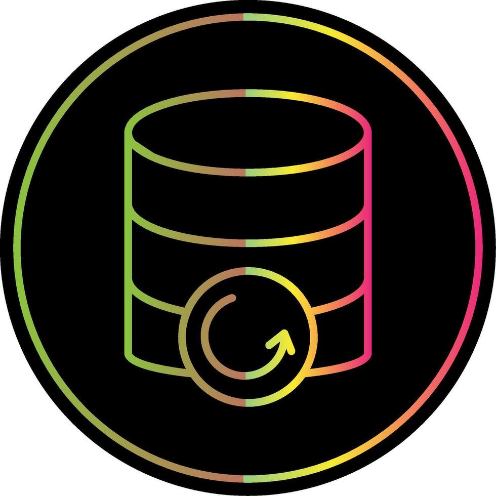 Database Backup Line Gradient Due Color Icon Design vector