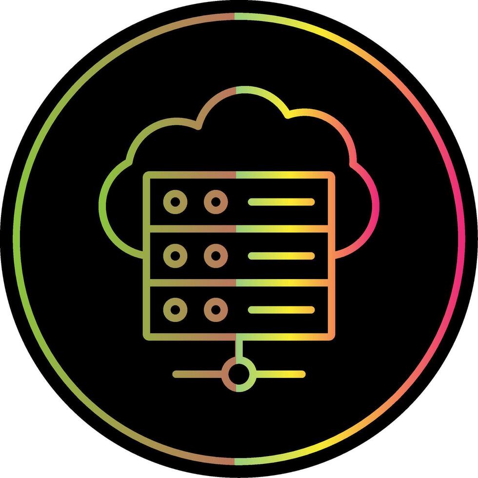 nube base de datos línea degradado debido color icono diseño vector