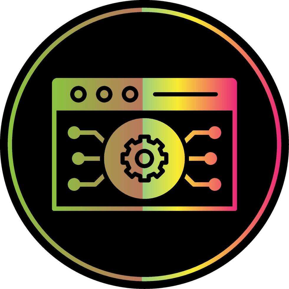 Website Algorithm Glyph Due Color Icon Design vector