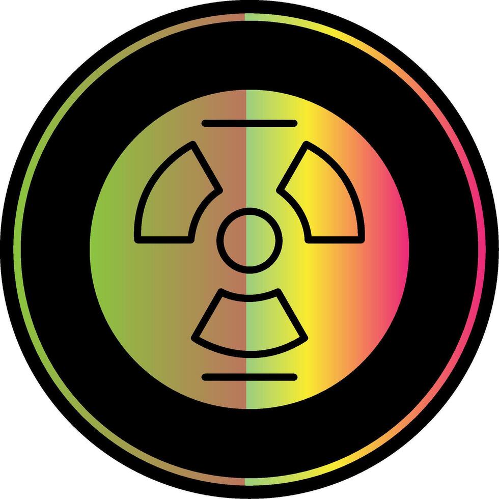 Nuclear Glyph Due Color Icon Design vector