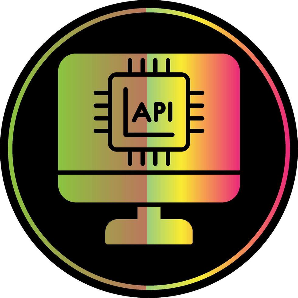 Api Interface Glyph Due Color Icon Design vector