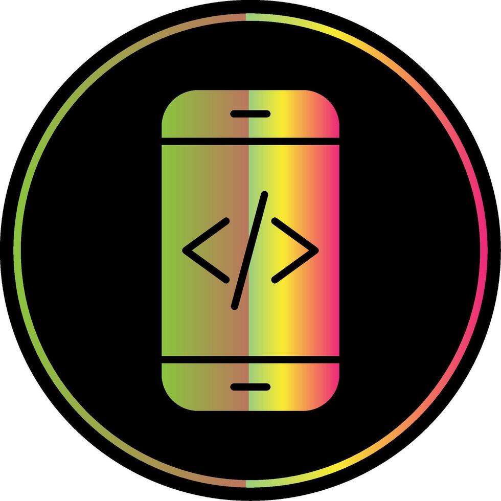 App Development Glyph Due Color Icon Design vector