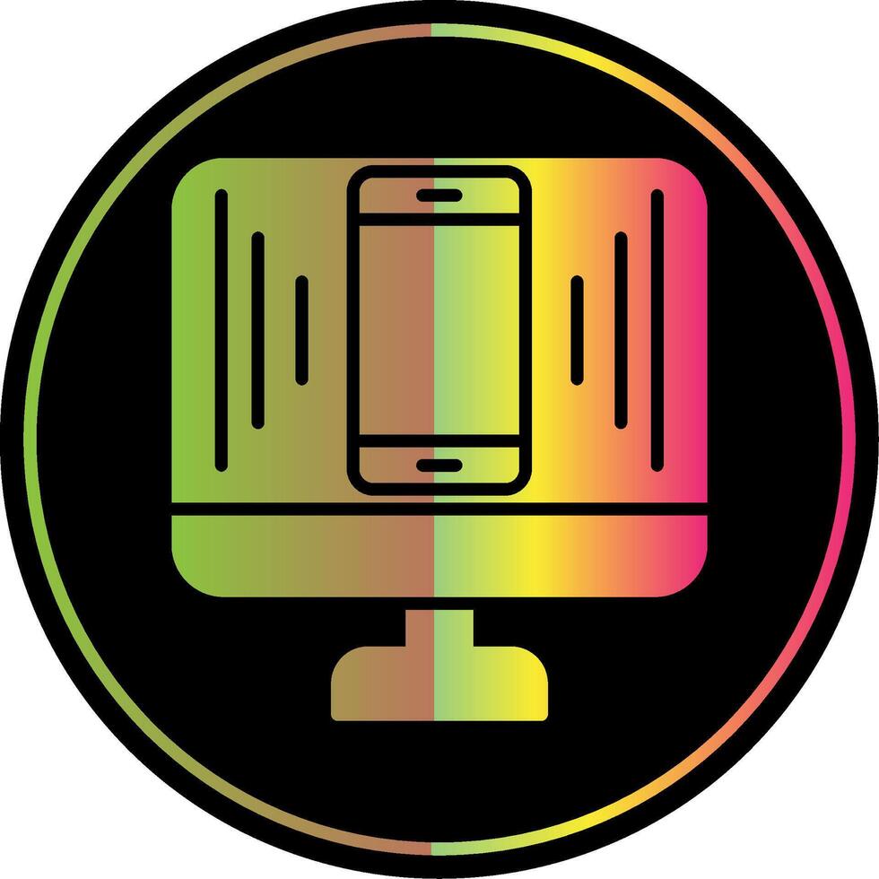 Responsive Design Glyph Due Color Icon Design vector