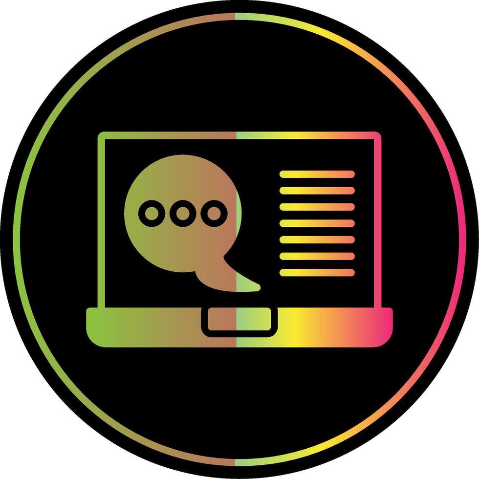 Laptop Info Chat Glyph Due Color Icon Design vector