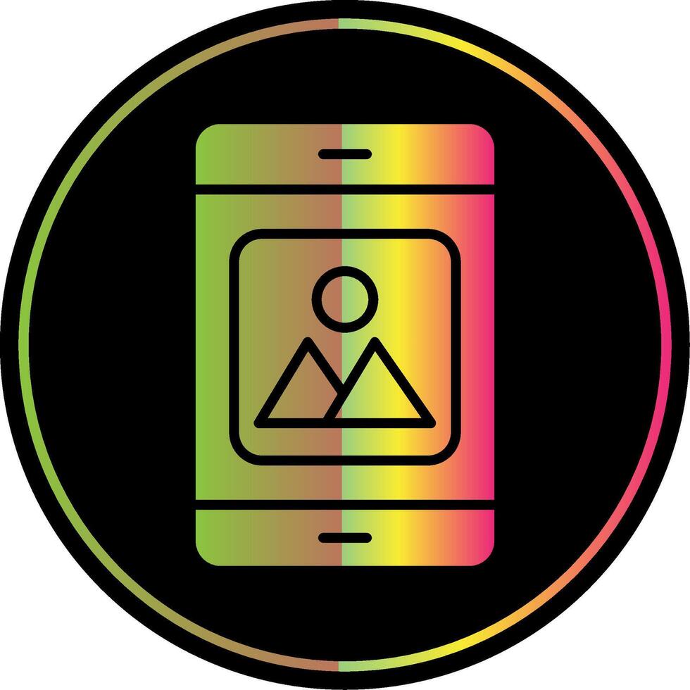Mobile Application Glyph Due Color Icon Design vector