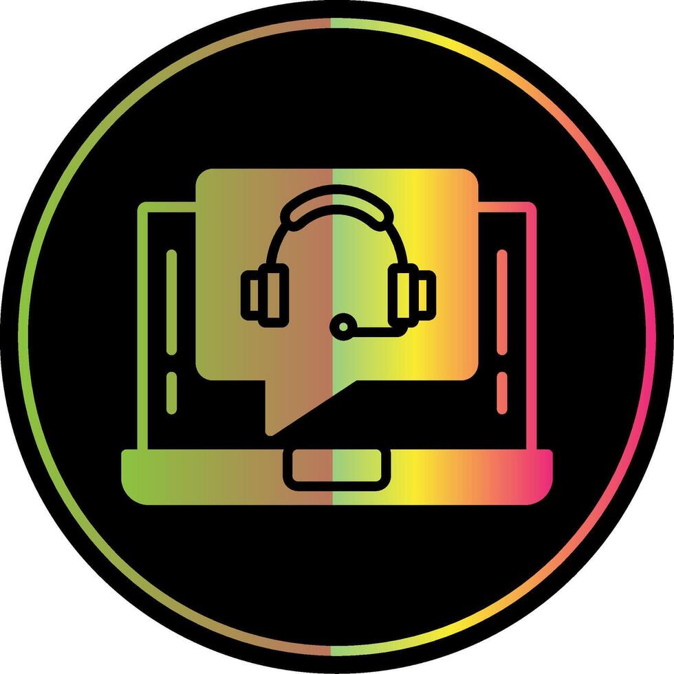 Support Call Glyph Due Color Icon Design vector