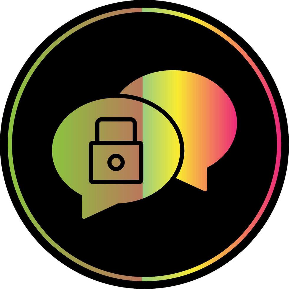 Chat Security Glyph Due Color Icon Design vector