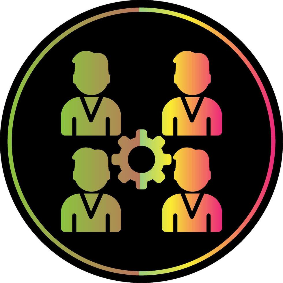 Pro Group Team Glyph Due Color Icon Design vector