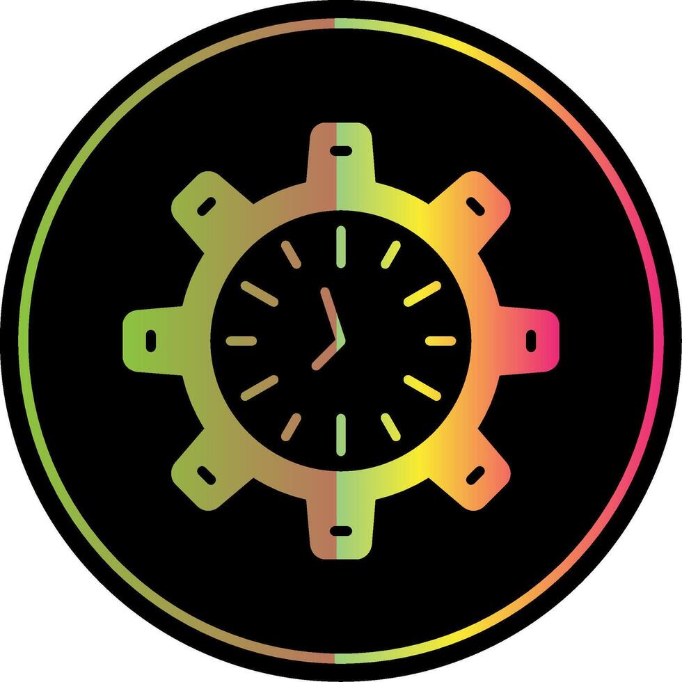 Time management Glyph Due Color Icon Design vector