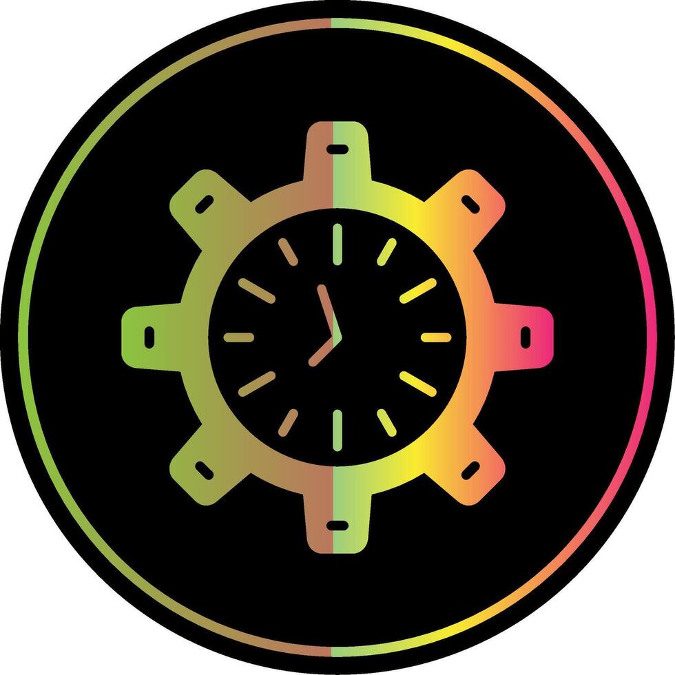 hora administración glifo debido color icono diseño vector