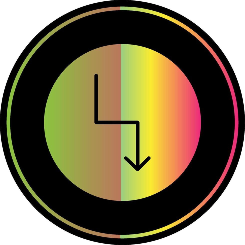 Zigzag Arrow Glyph Due Color Icon Design vector