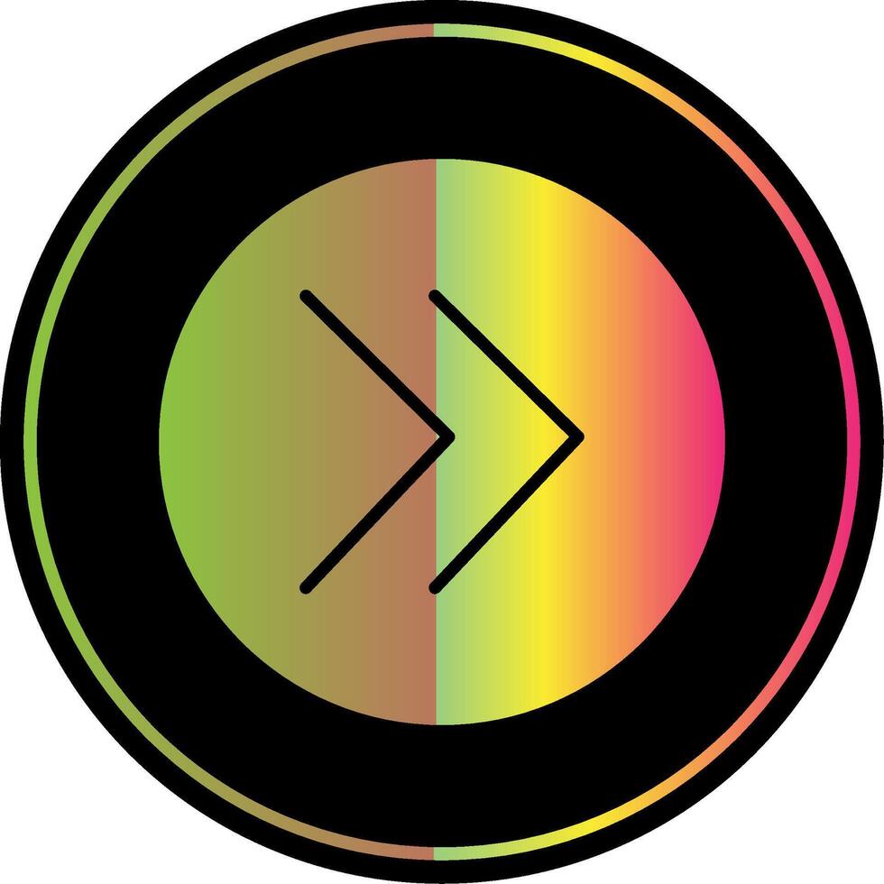 Chevron Glyph Due Color Icon Design vector
