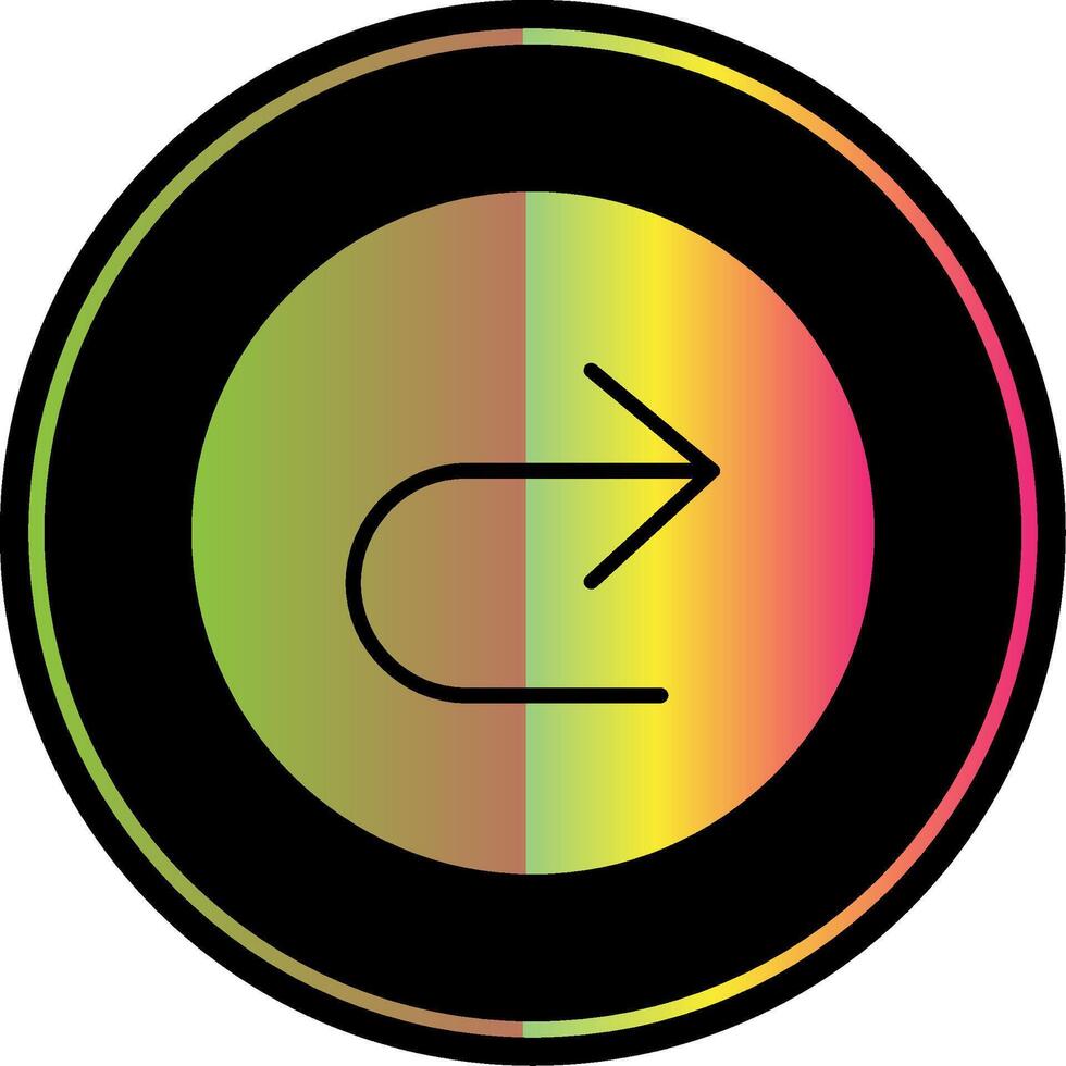 U Turn Glyph Due Color Icon Design vector