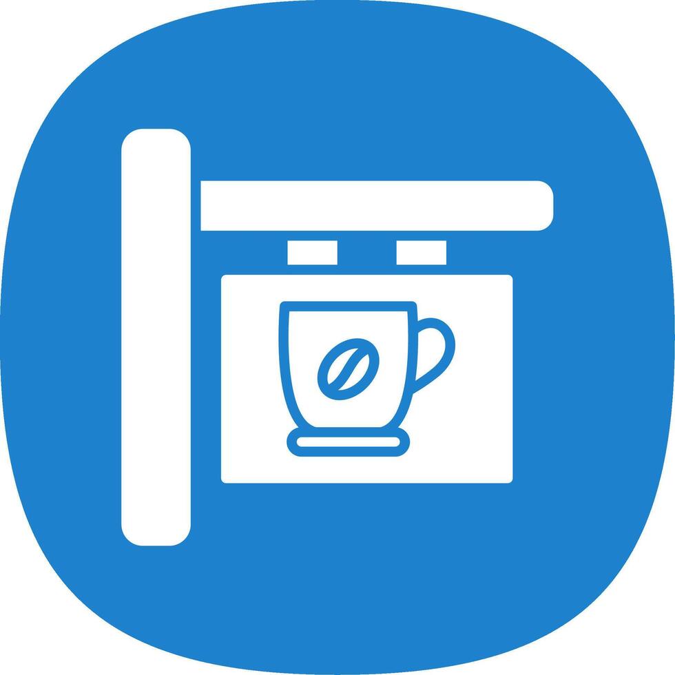 café señalización glifo curva icono diseño vector