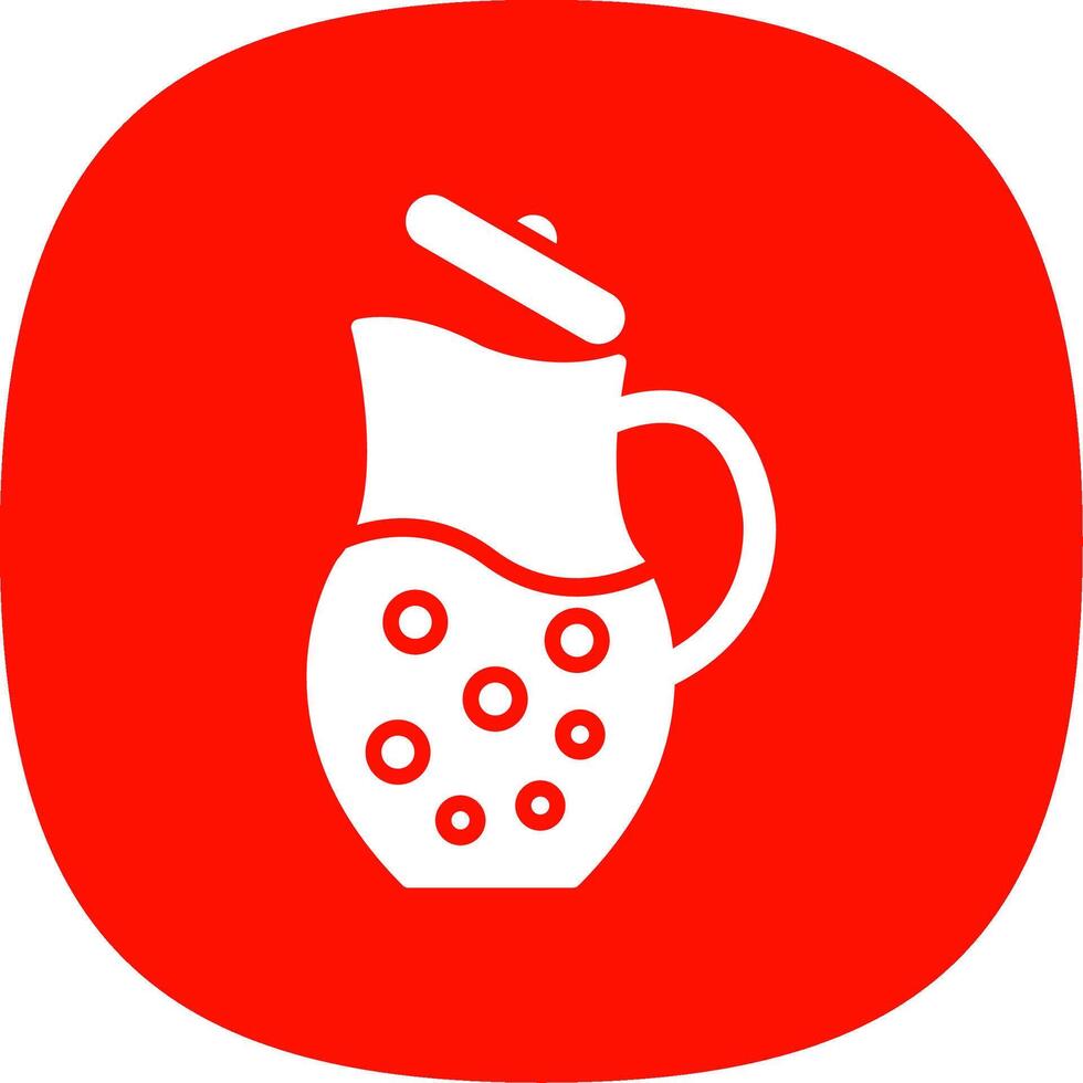 Jug Glyph Curve Icon Design vector