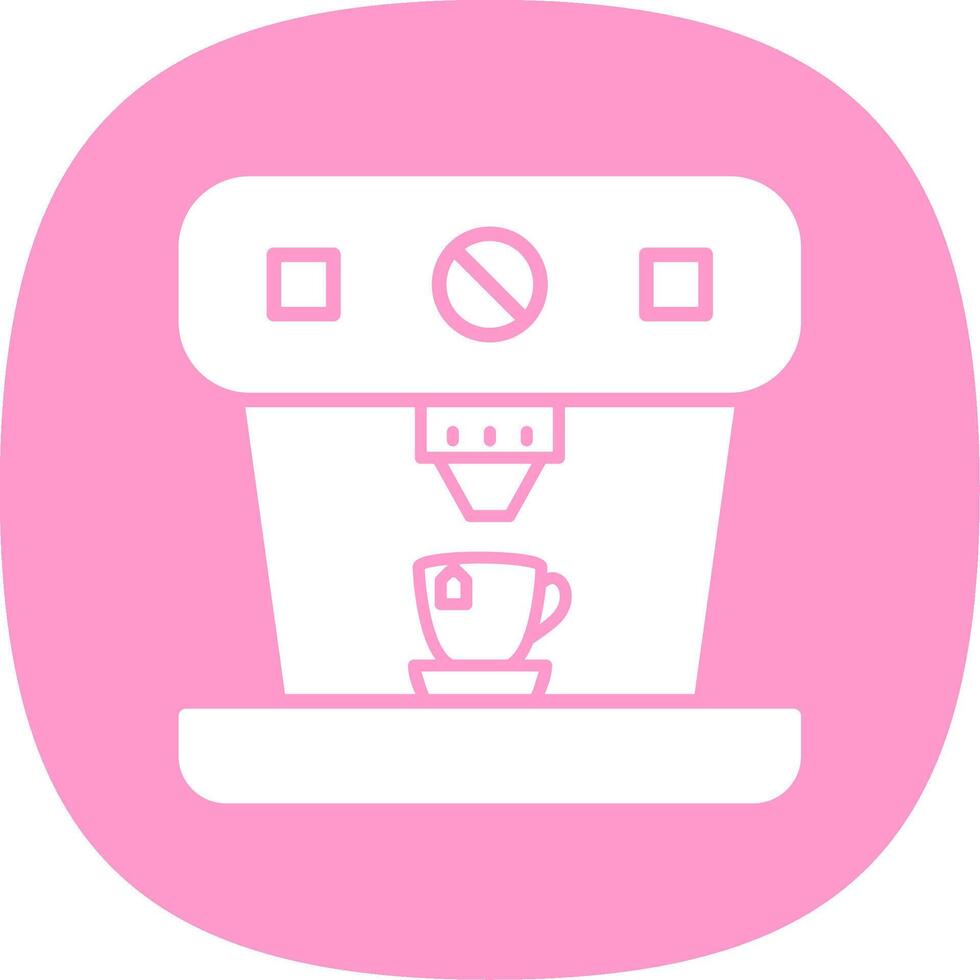 Coffee Machine Glyph Curve Icon Design vector