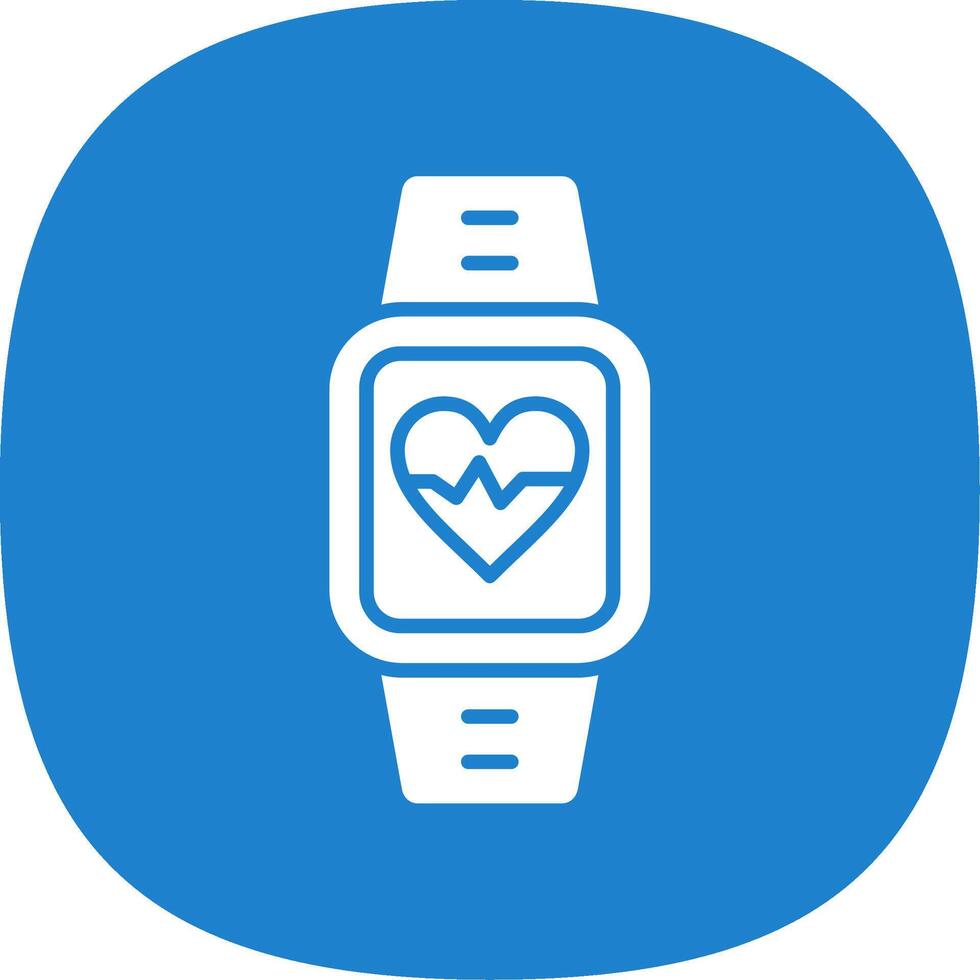 Heart Rate Monitor Glyph Curve Icon Design vector