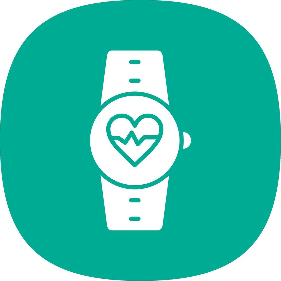 Heart Rate Monitor Glyph Curve Icon Design vector