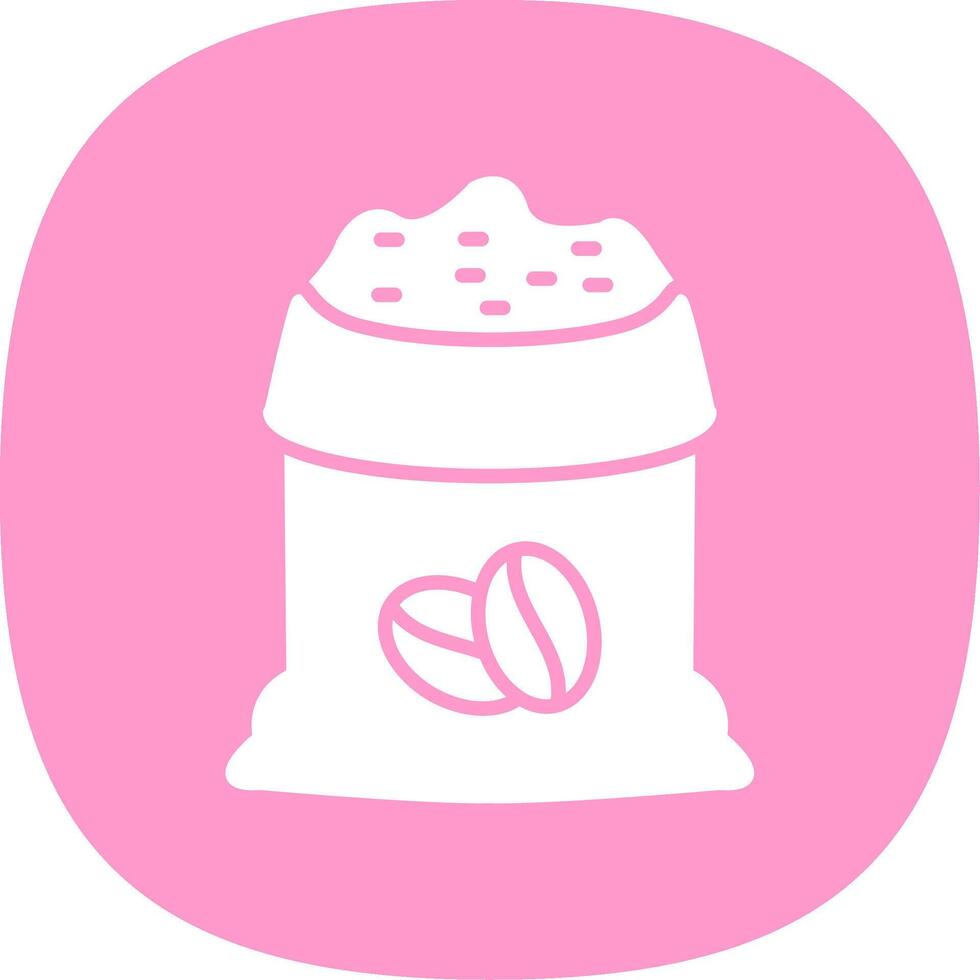 Bean Sack Glyph Curve Icon Design vector