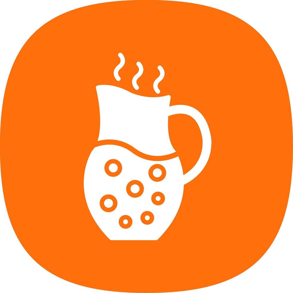 Jug Glyph Curve Icon Design vector