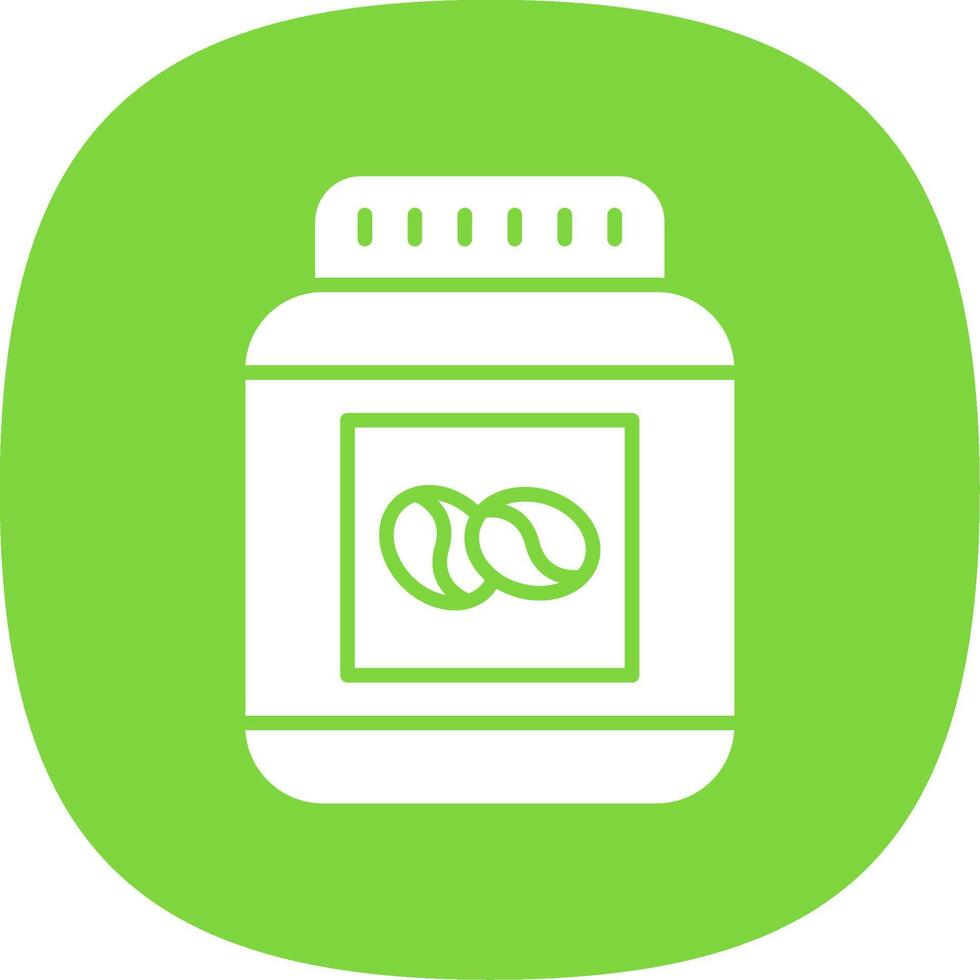 Beans Jar Glyph Curve Icon Design vector