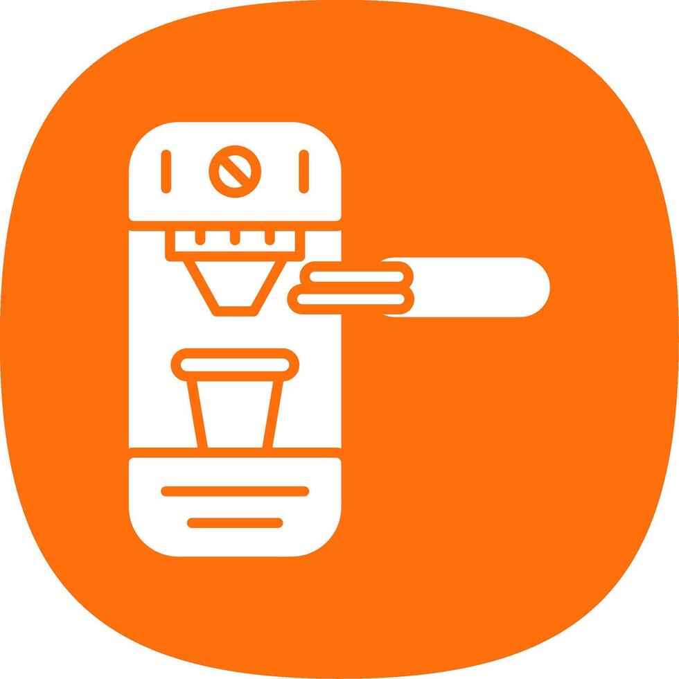 Coffee Machine Glyph Curve Icon Design vector