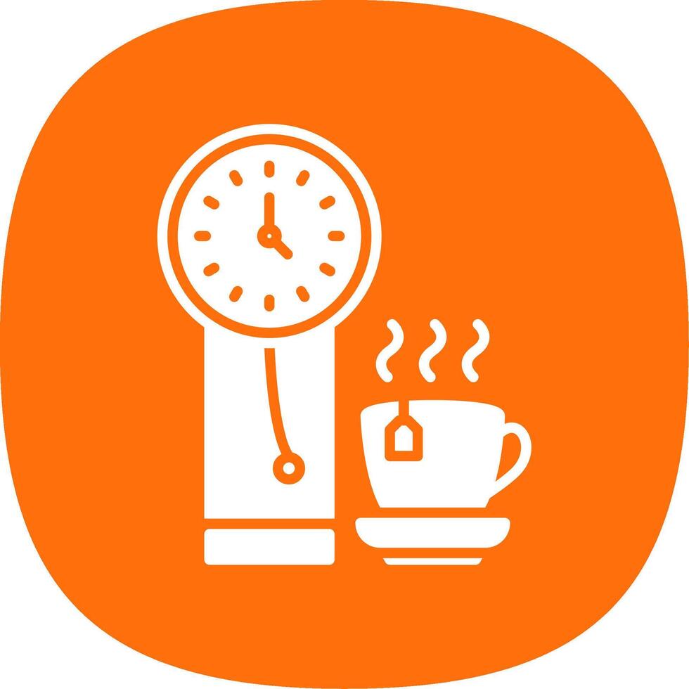 Clock Glyph Curve Icon Design vector