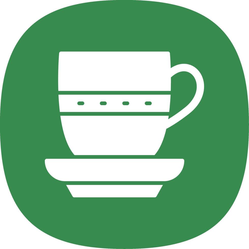 Tea Cup Glyph Curve Icon Design vector
