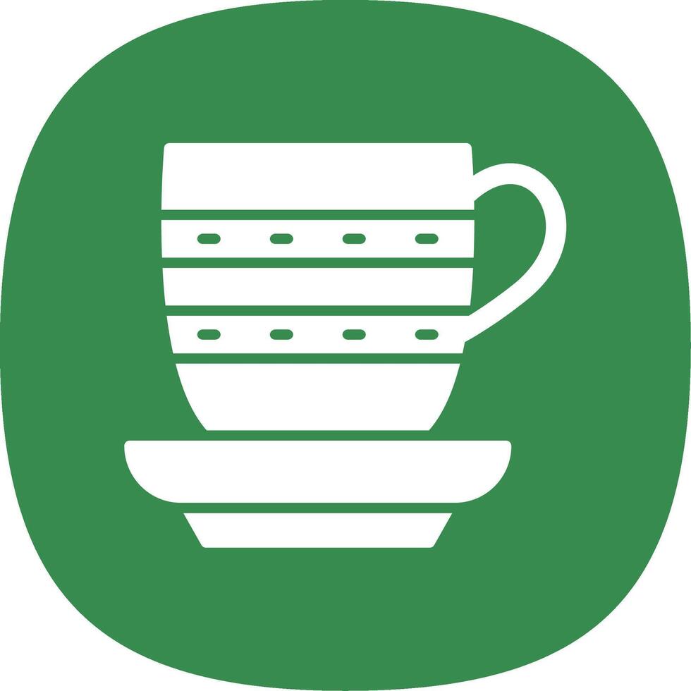 Tea Cup Glyph Curve Icon Design vector