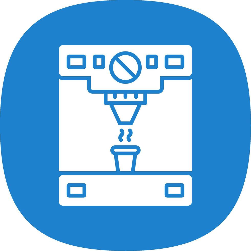 Coffee Machine Glyph Curve Icon Design vector