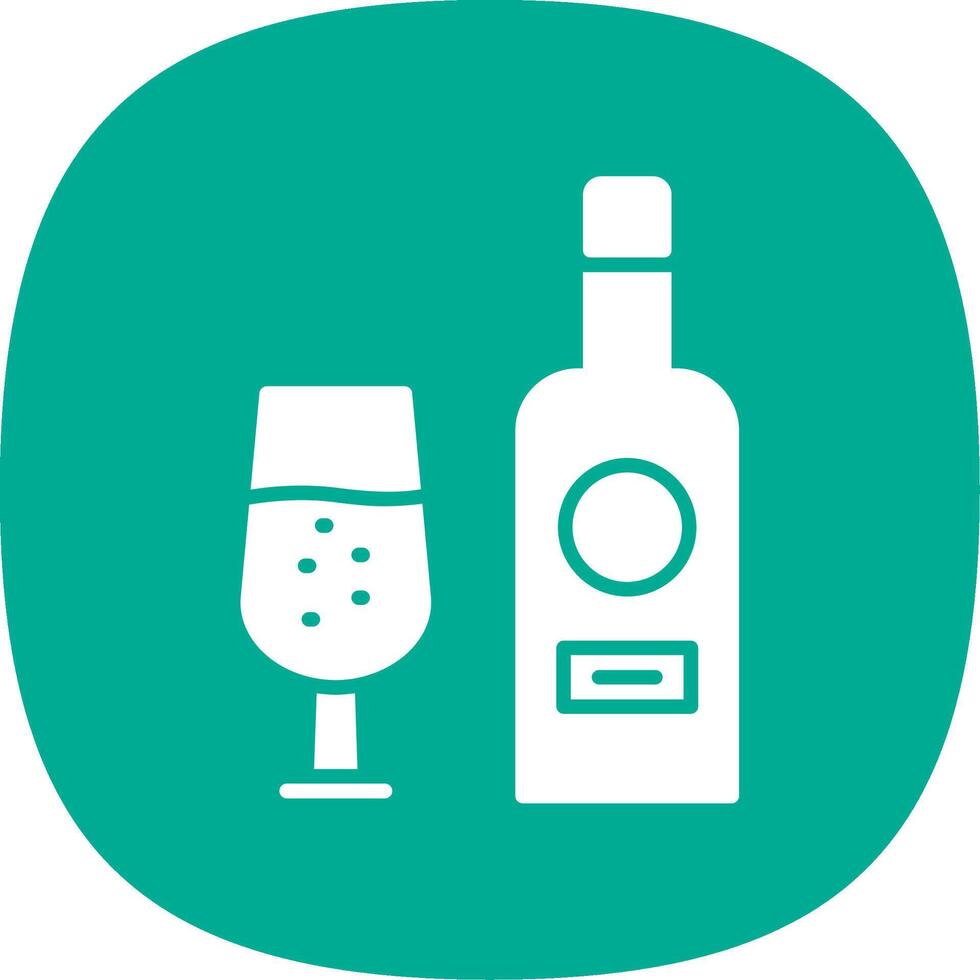 Wine Bottle Glyph Curve Icon Design vector