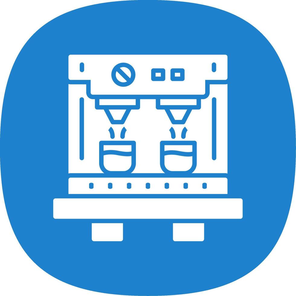 Coffee Machine Glyph Curve Icon Design vector