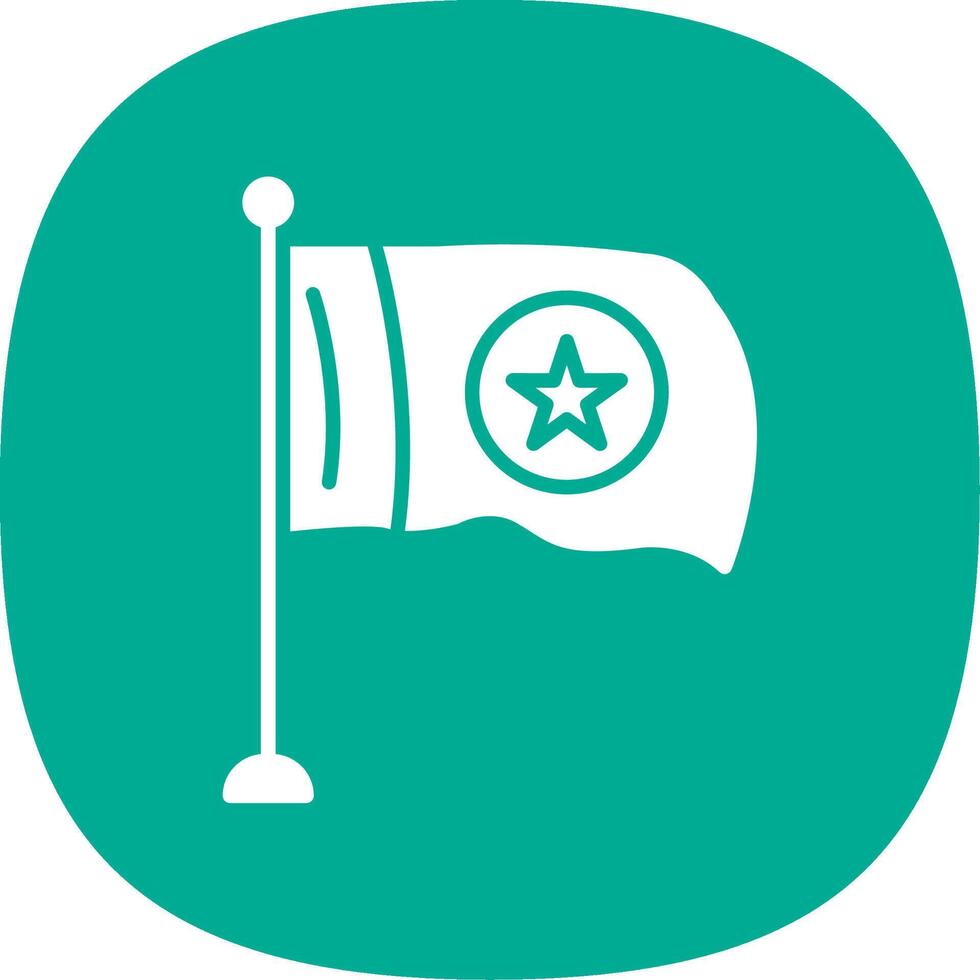 Flag Glyph Curve Icon Design vector