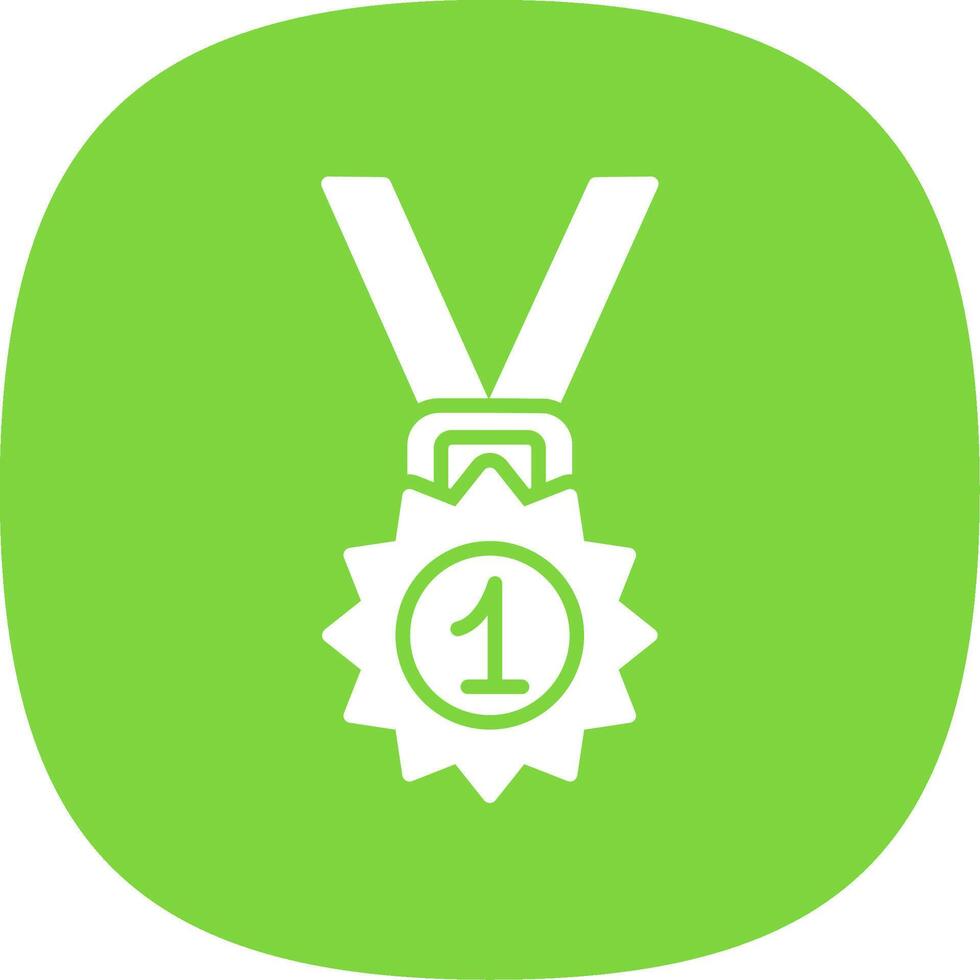 Medal Glyph Curve Icon Design vector