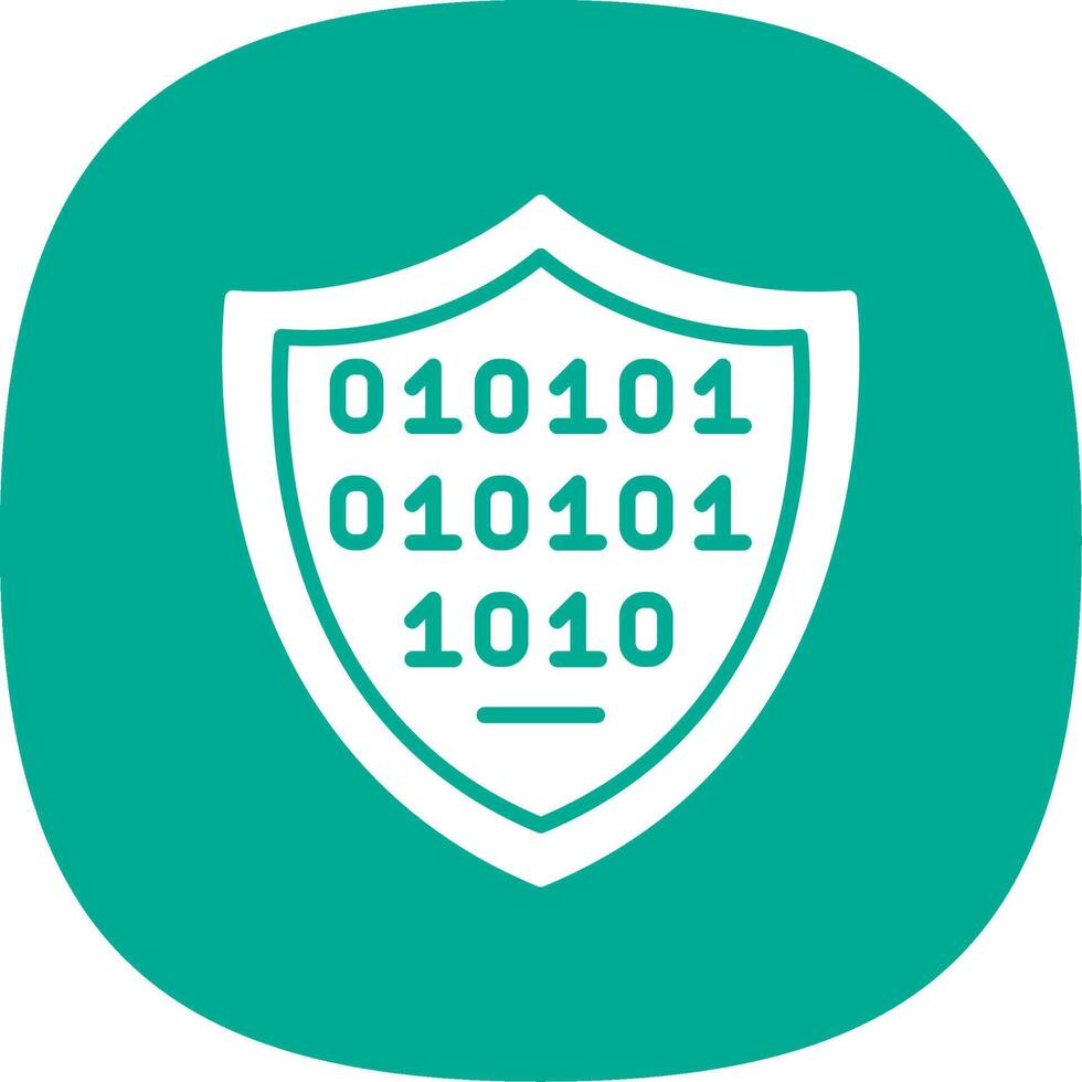 Shield Glyph Curve Icon Design vector