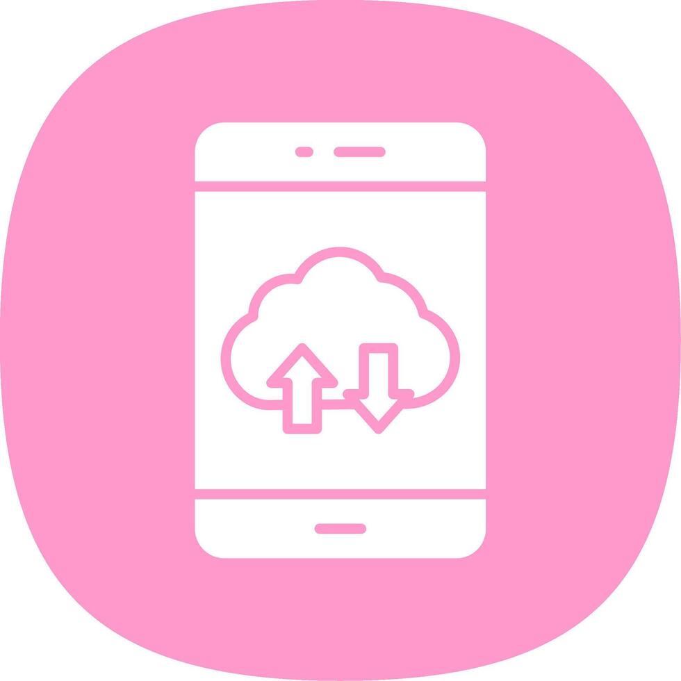 Smartphone Glyph Curve Icon Design vector