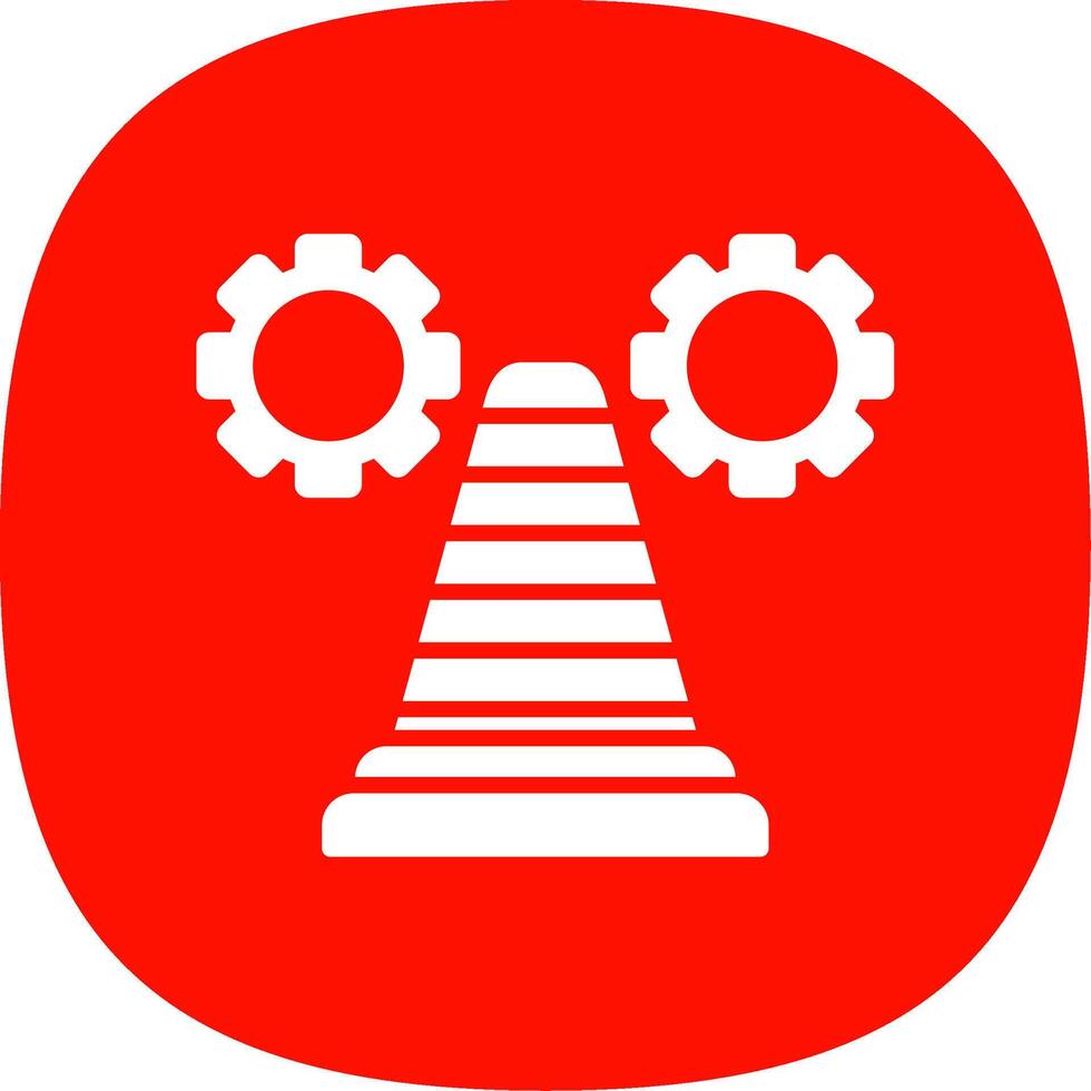 Traffic Cone Glyph Curve Icon Design vector