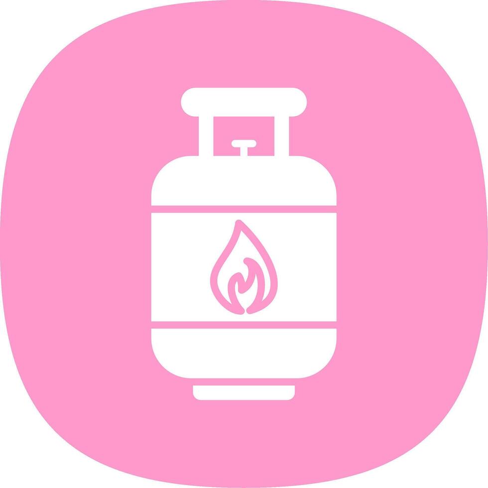 Gas Cylinder Glyph Curve Icon Design vector