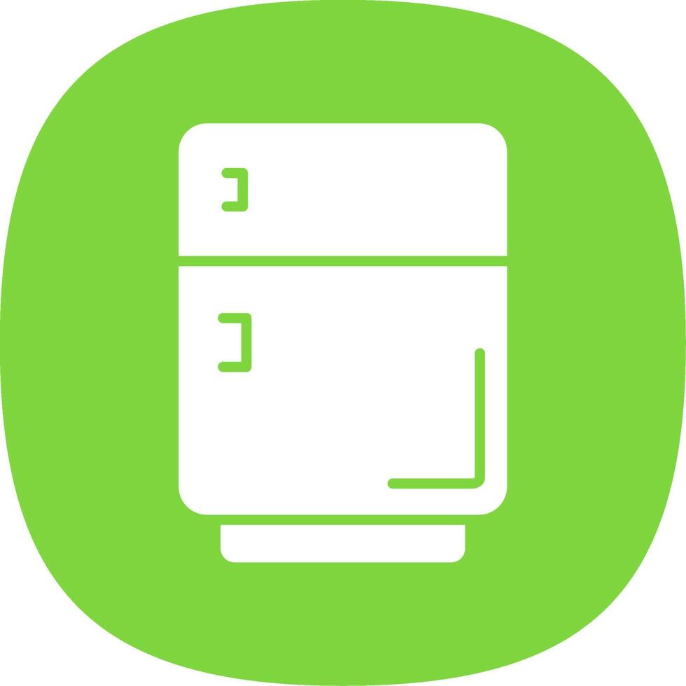 Fridge Glyph Curve Icon Design vector