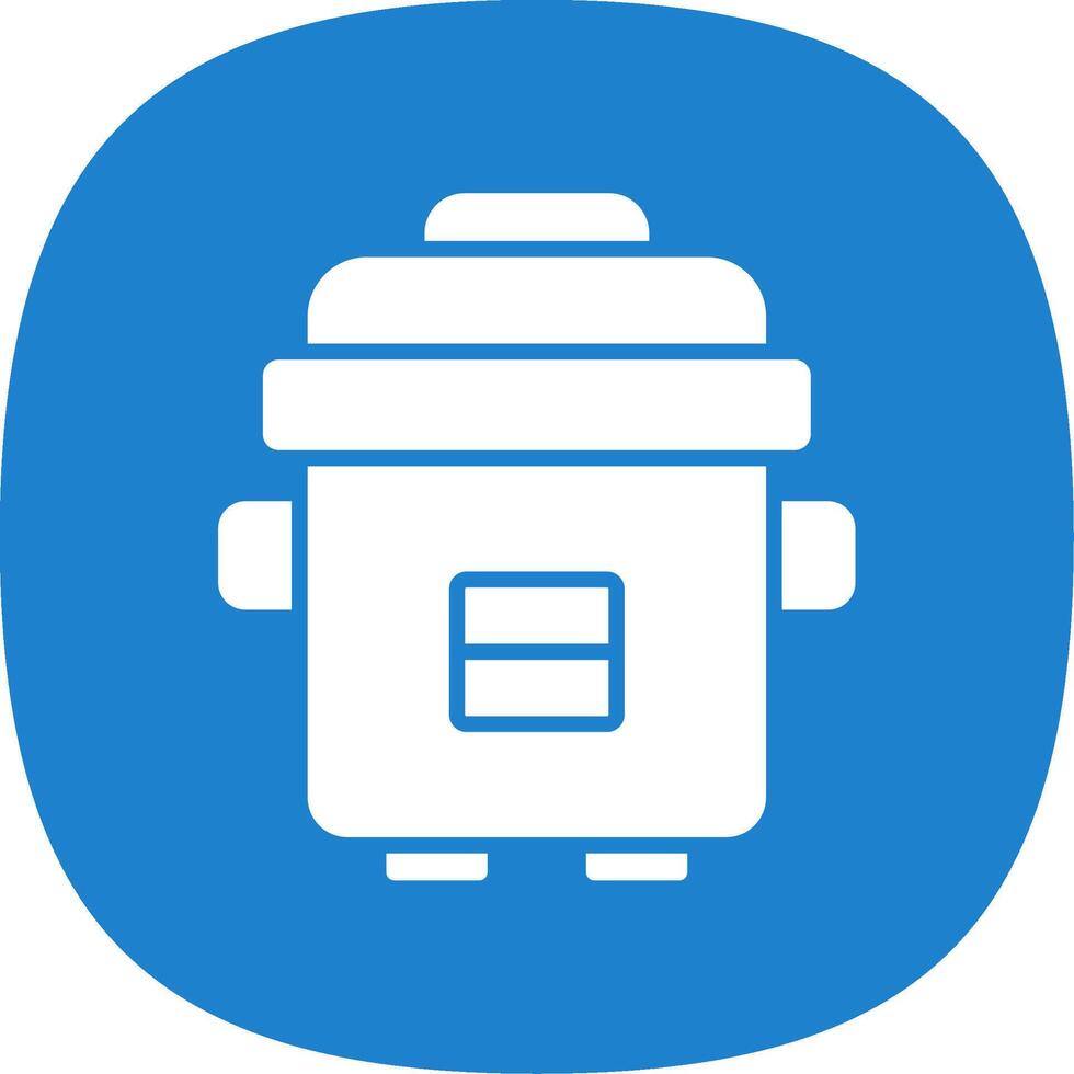 Pressure Cooker Glyph Curve Icon Design vector