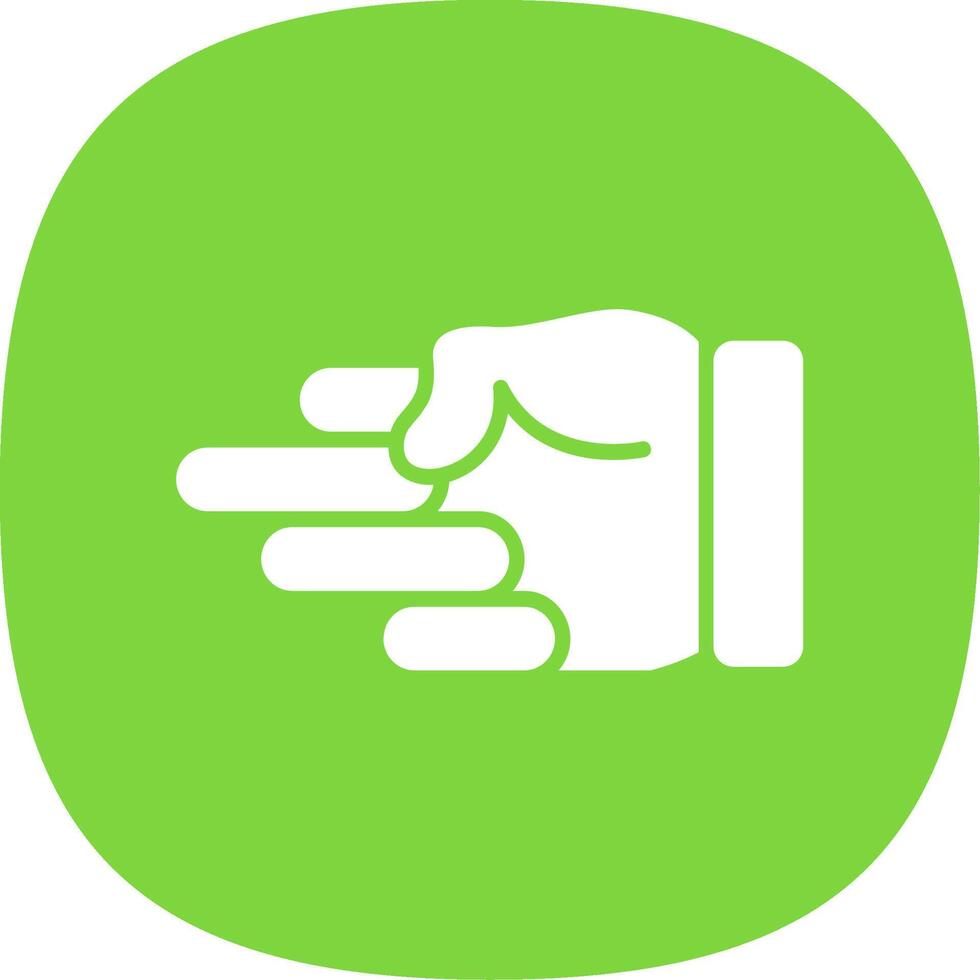 Pointing Left Glyph Curve Icon Design vector