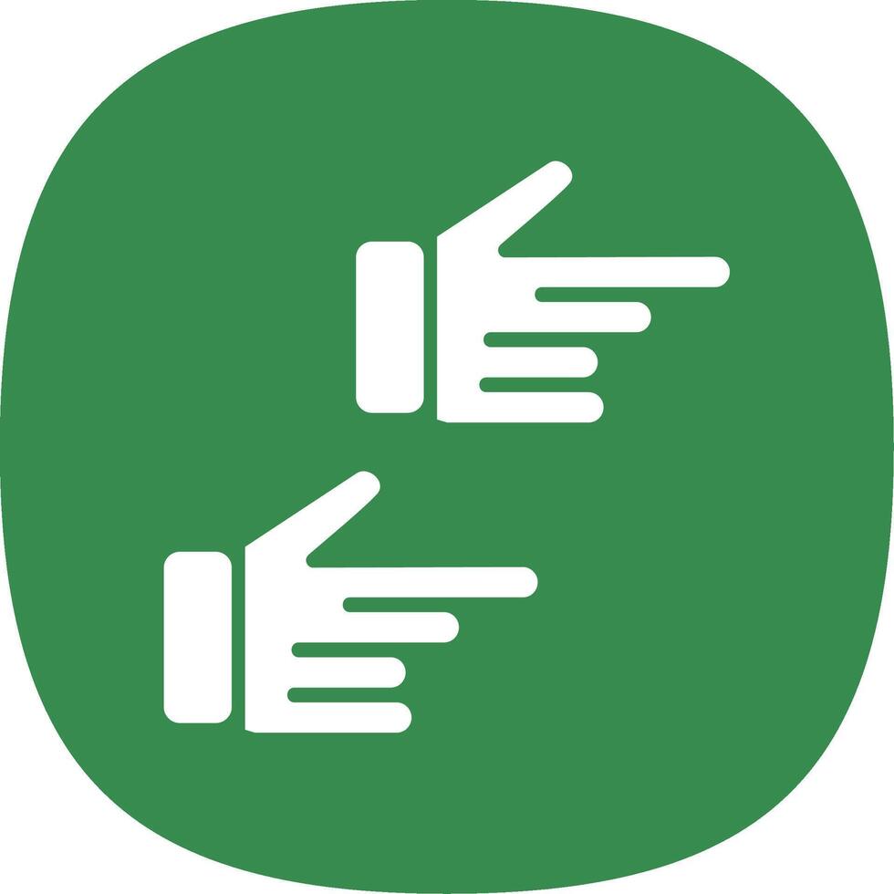Pointing Right Glyph Curve Icon Design vector
