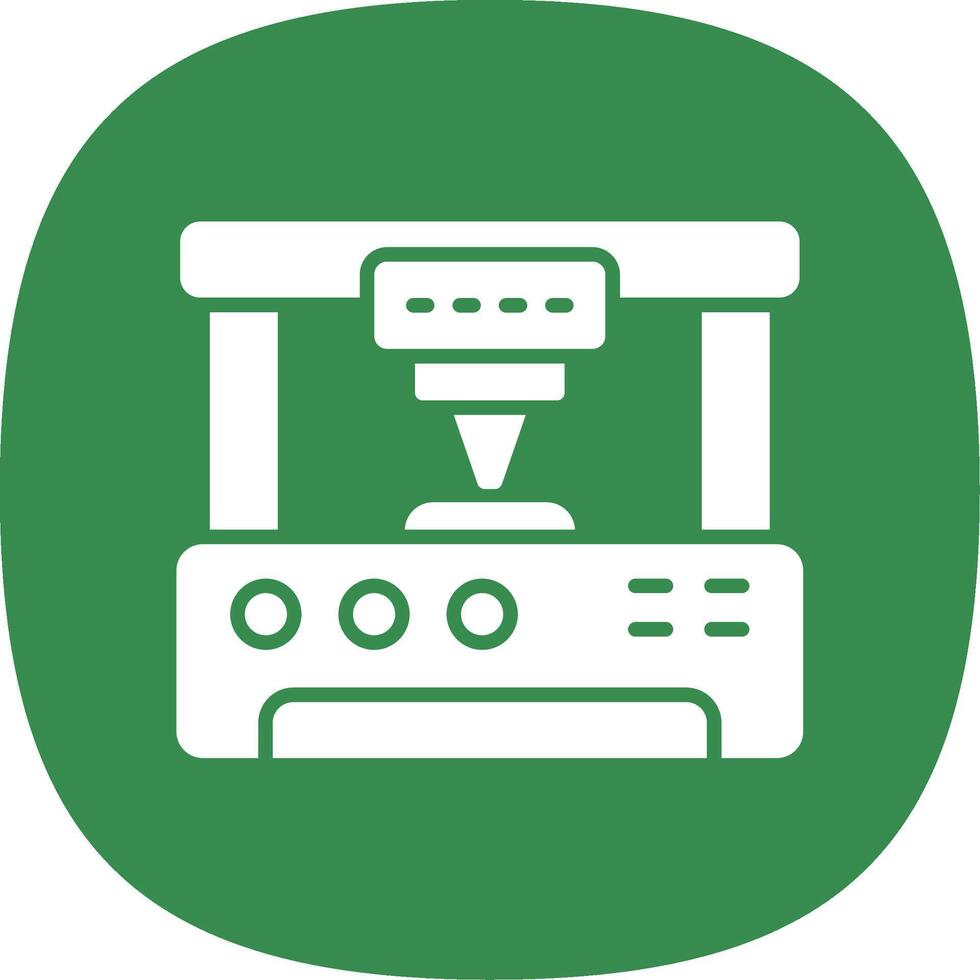 3d Printer Glyph Curve Icon Design vector