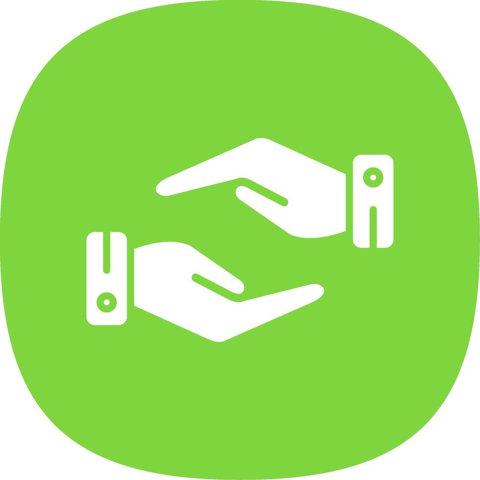 Support Hands Gesture Glyph Curve Icon Design vector