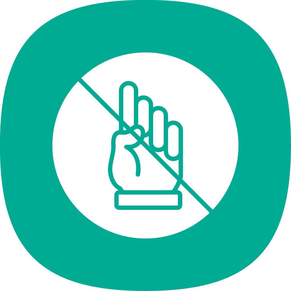 Prohibition Glyph Curve Icon Design vector