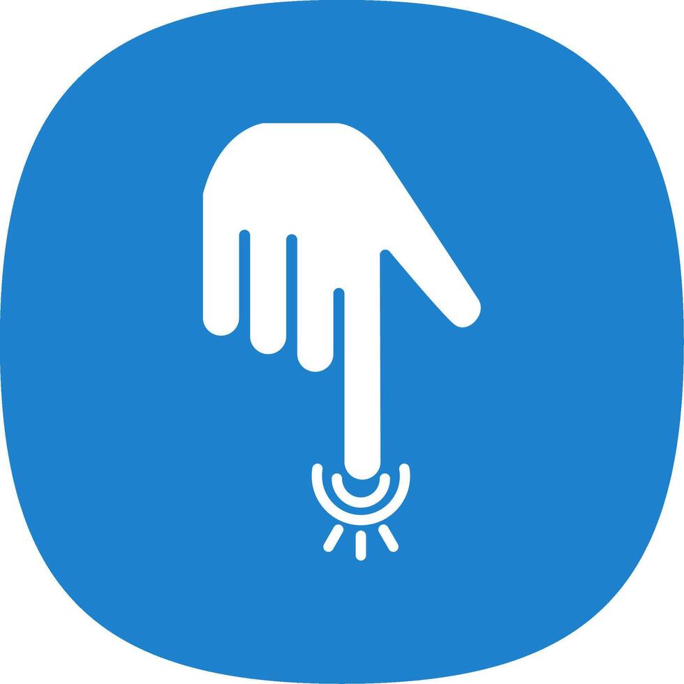 Pointing Down Glyph Curve Icon Design vector
