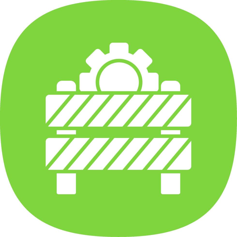 Hazard Sign Glyph Curve Icon Design vector